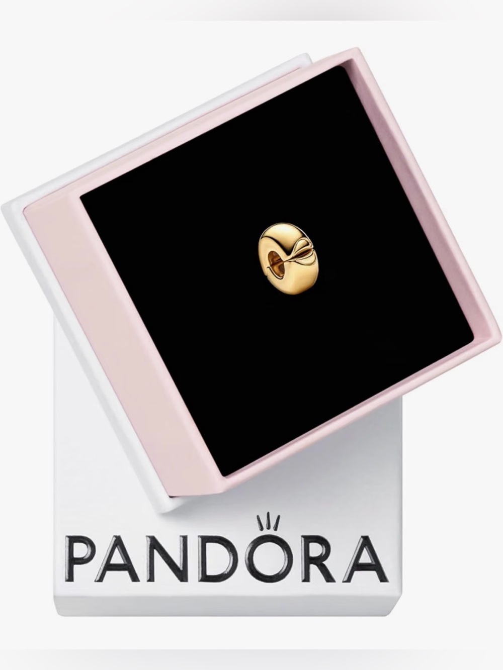 PANDORA Round Clip Charm 14K Gold Plated Compatible Moments Charm Holder